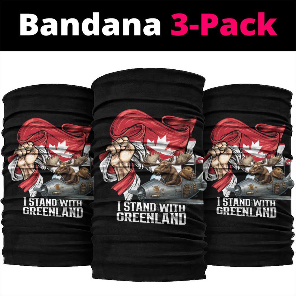 I Stand With Greenland Neck Gaiter Canadian Greenland Flag