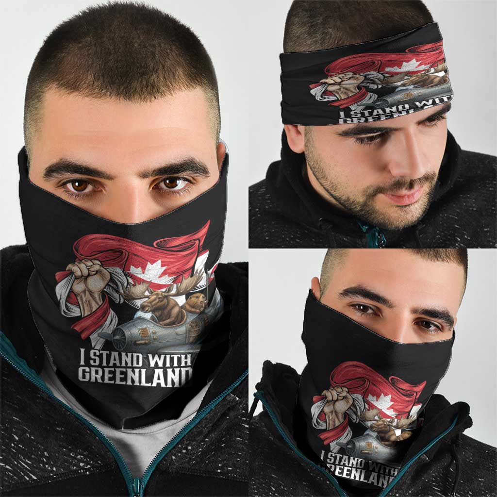 I Stand With Greenland Neck Gaiter Canadian Greenland Flag