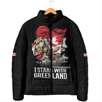 I Stand With Greenland Padded Jacket Canadian Greenland Flag