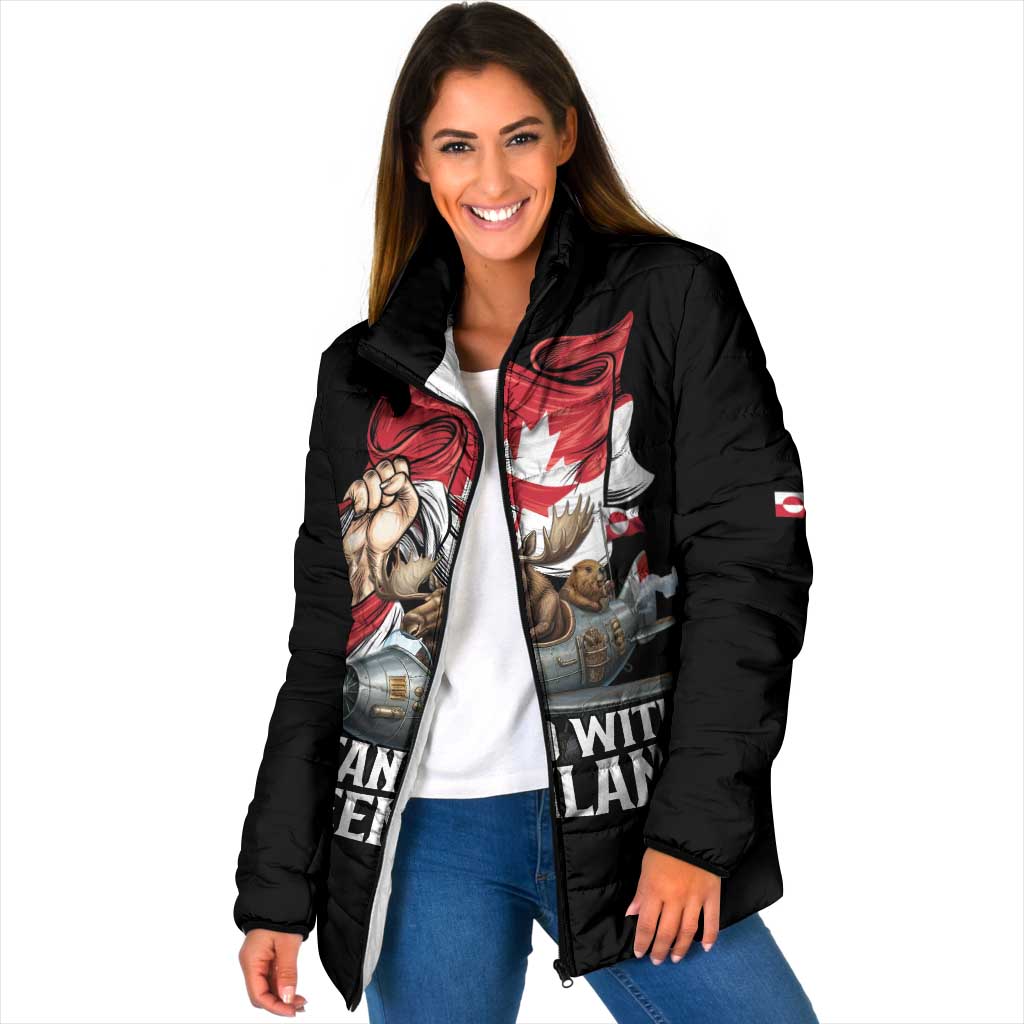 I Stand With Greenland Padded Jacket Canadian Greenland Flag