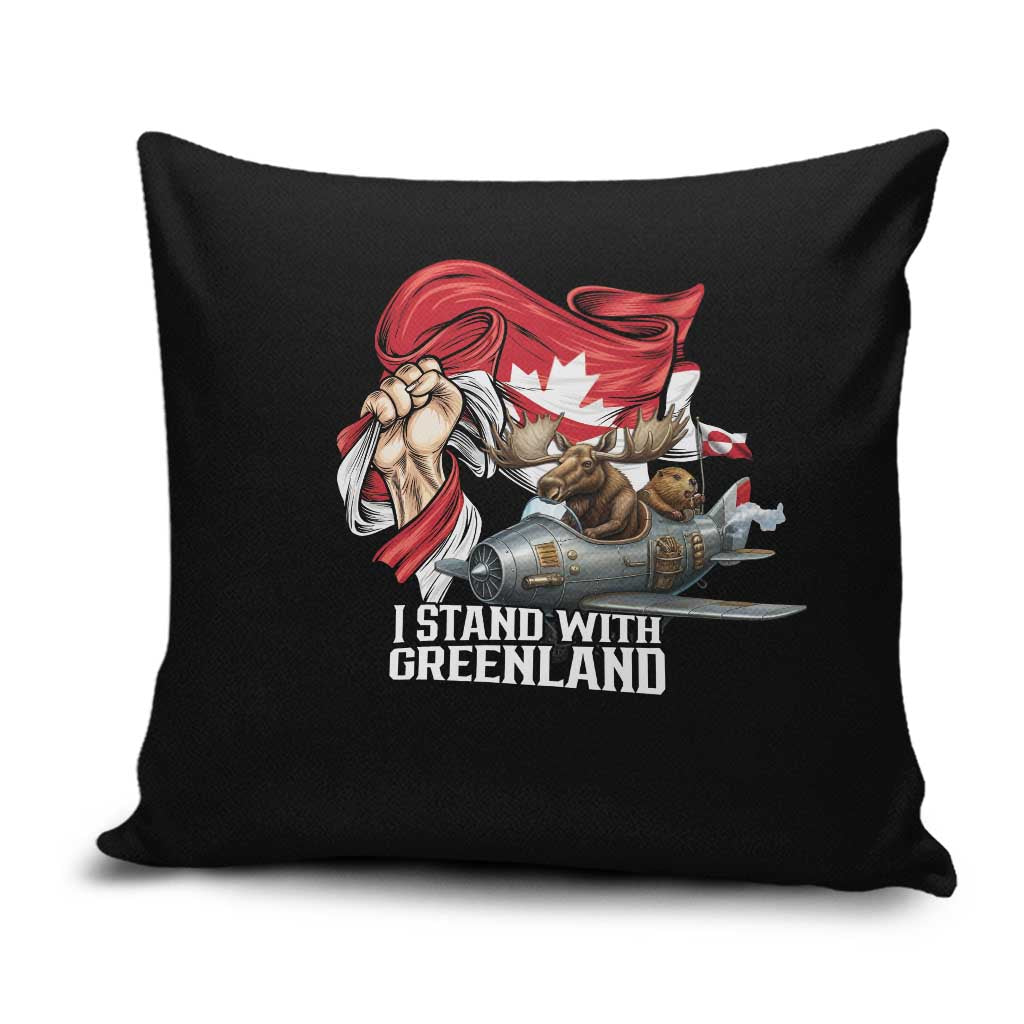 I Stand With Greenland Pillow Cover Canadian Greenland Flag
