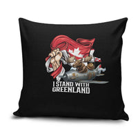 I Stand With Greenland Pillow Cover Canadian Greenland Flag