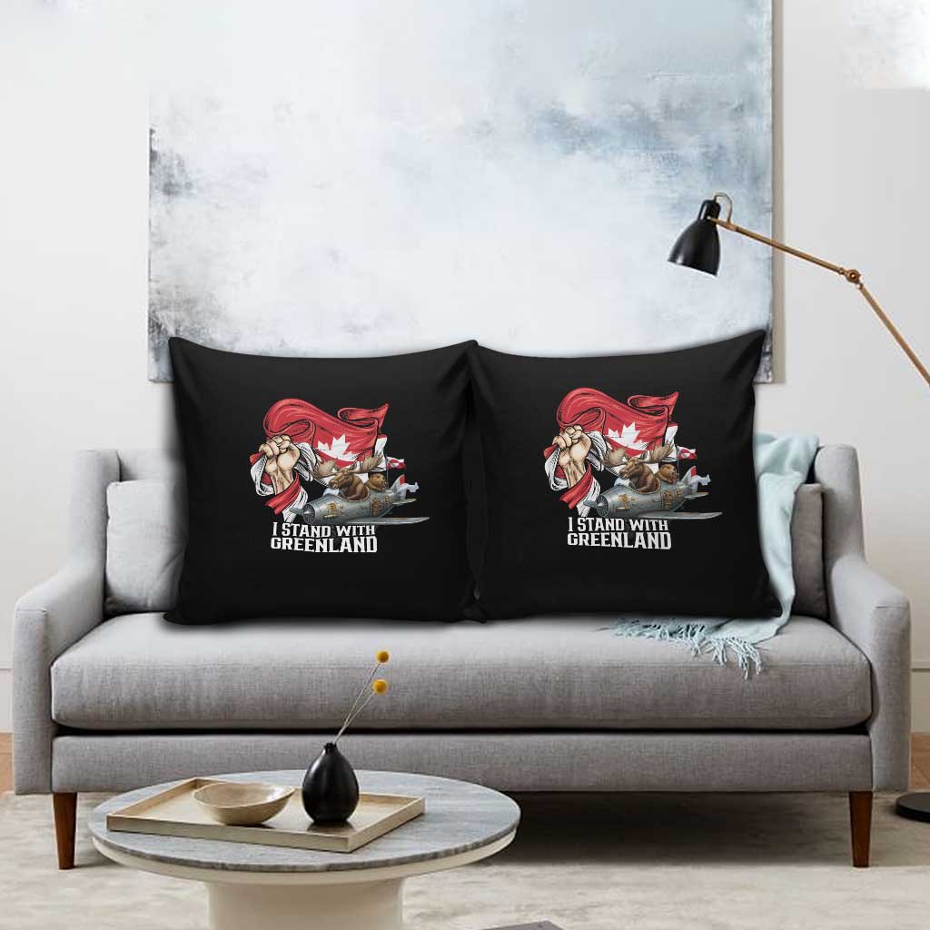 I Stand With Greenland Pillow Cover Canadian Greenland Flag