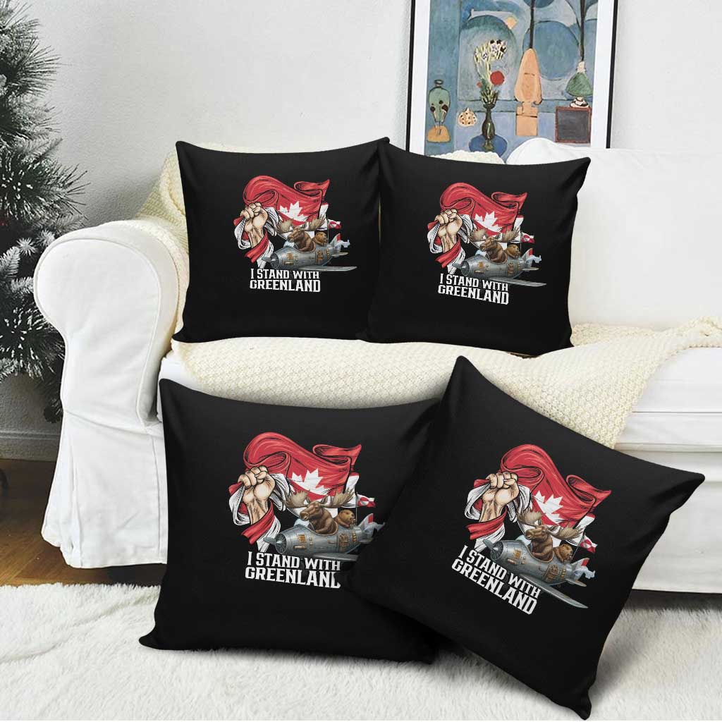 I Stand With Greenland Pillow Cover Canadian Greenland Flag