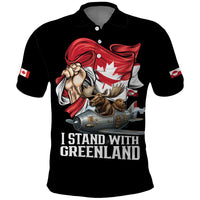 I Stand With Greenland Polo Shirt Canadian Greenland Flag