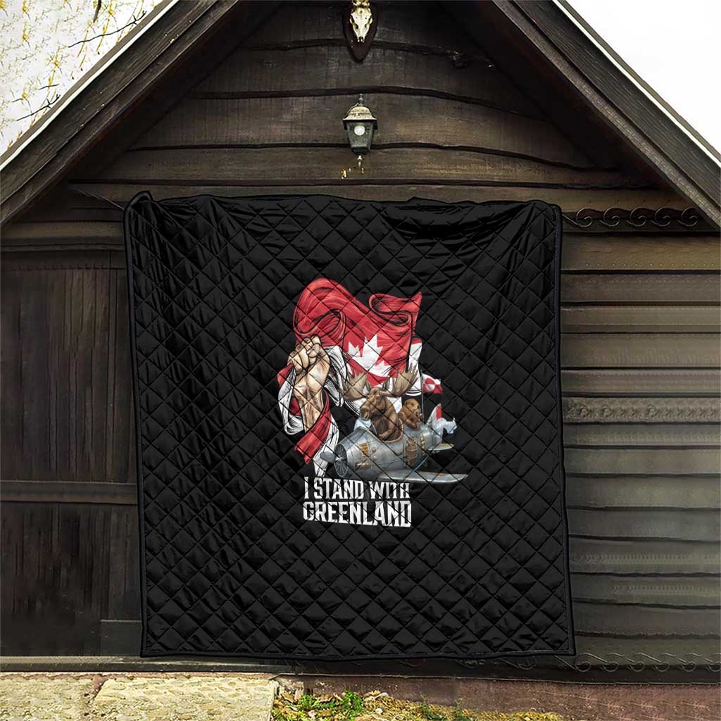 I Stand With Greenland Quilt Canadian Greenland Flag