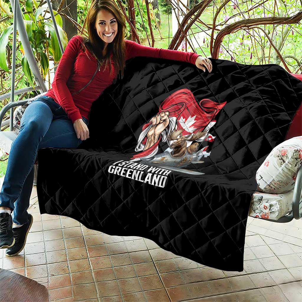 I Stand With Greenland Quilt Canadian Greenland Flag
