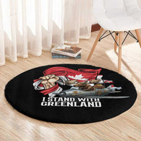 I Stand With Greenland Round Carpet Canadian Greenland Flag