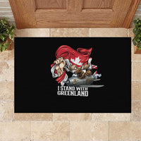 I Stand With Greenland Rubber Doormat Canadian Greenland Flag