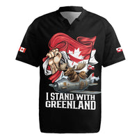 I Stand With Greenland Rugby Jersey Canadian Greenland Flag