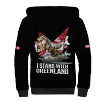 I Stand With Greenland Sherpa Hoodie Canadian Greenland Flag