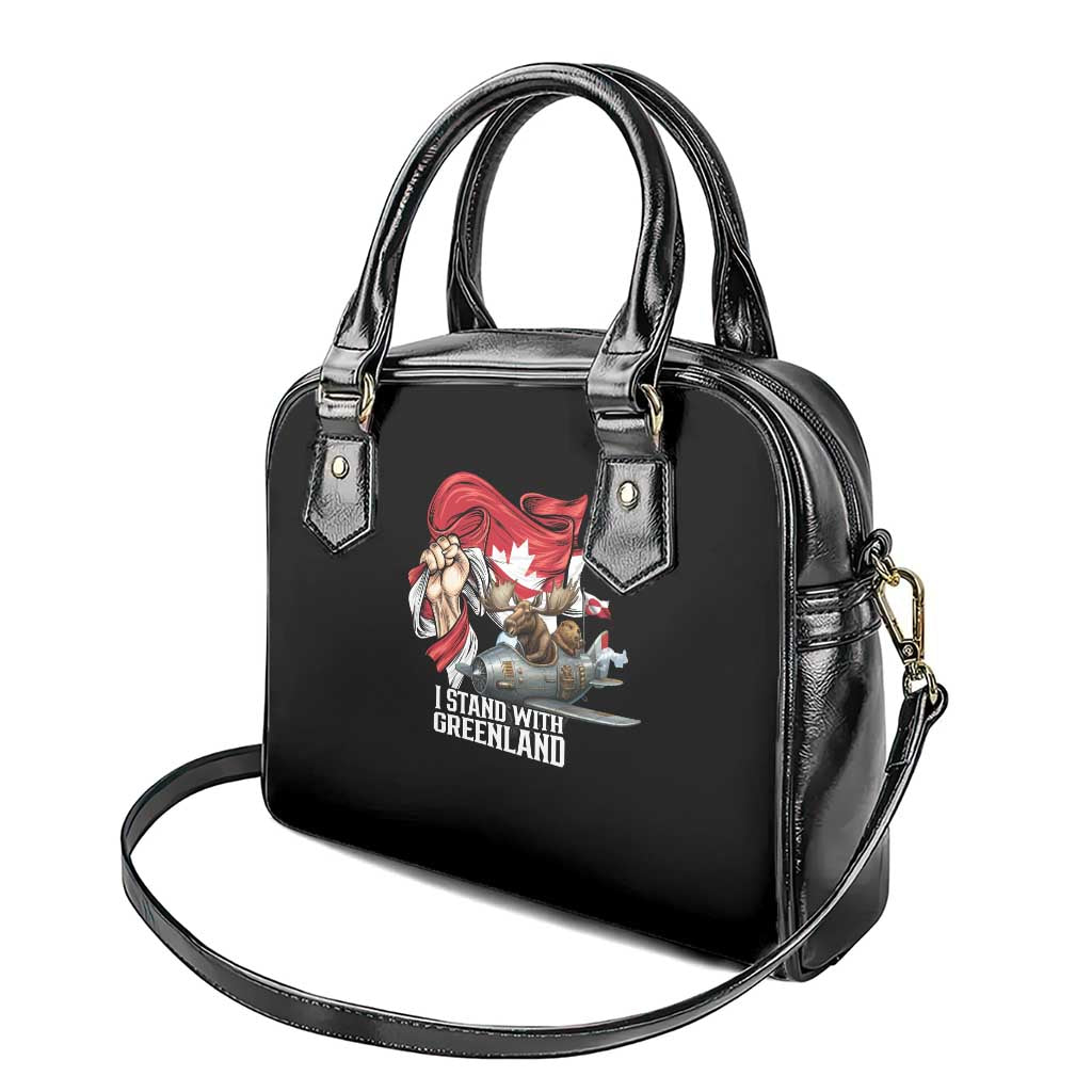 I Stand With Greenland Shoulder Handbag Canadian Greenland Flag