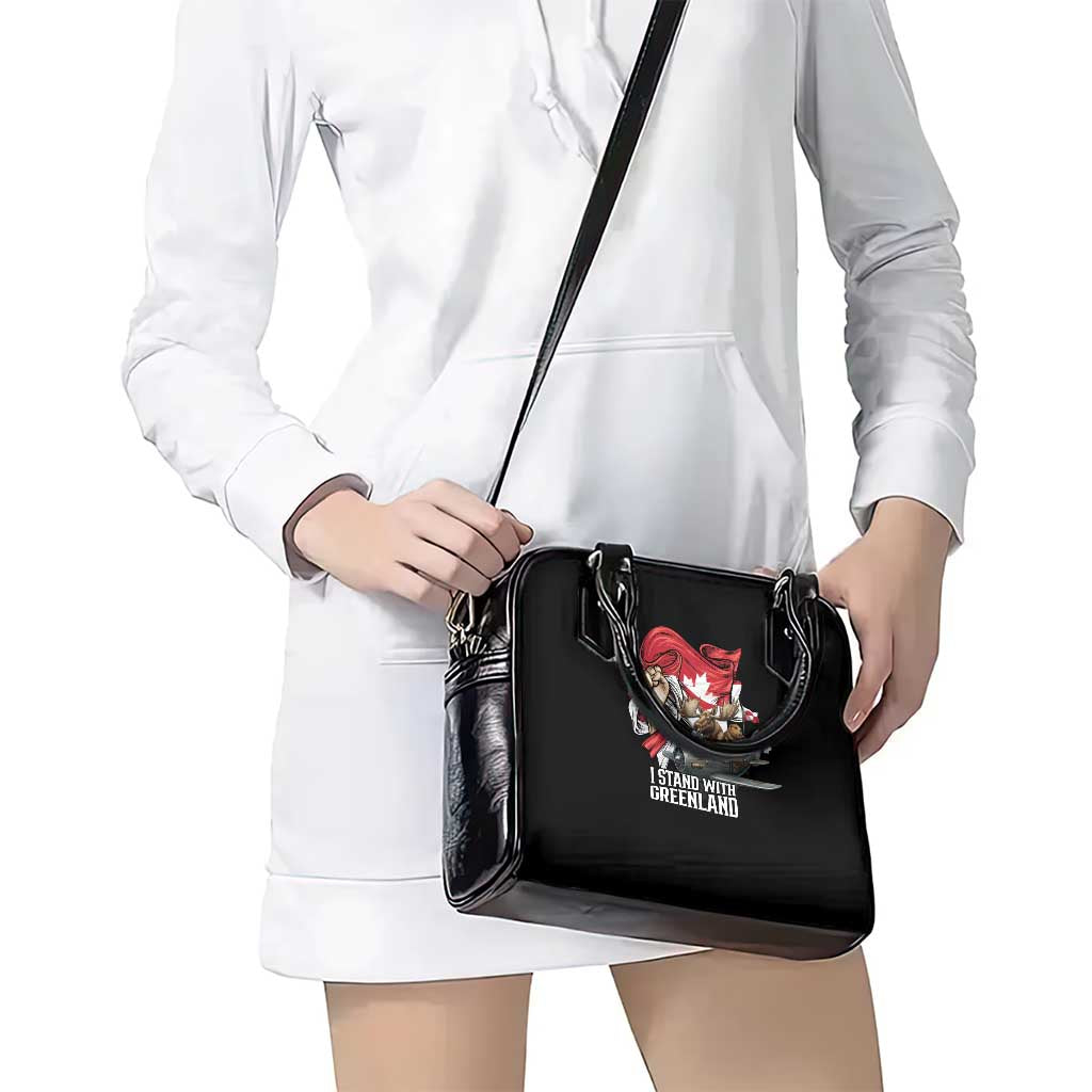I Stand With Greenland Shoulder Handbag Canadian Greenland Flag