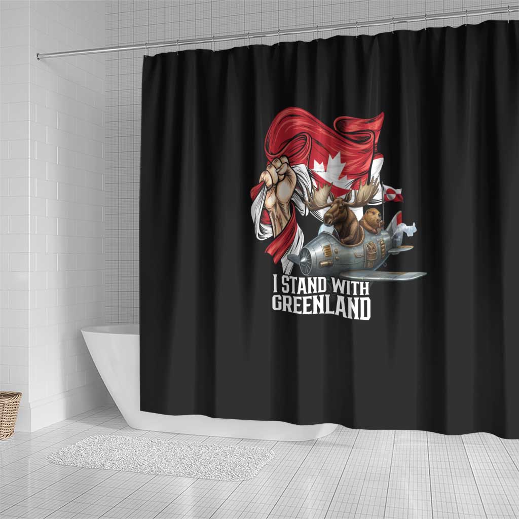 I Stand With Greenland Shower Curtain Canadian Greenland Flag