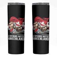 I Stand With Greenland Skinny Tumbler Canadian Greenland Flag