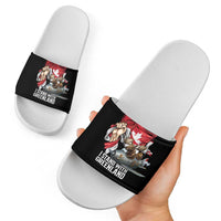 I Stand With Greenland Slide Sandals Canadian Greenland Flag