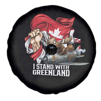 I Stand With Greenland Spare Tire Cover Canadian Greenland Flag