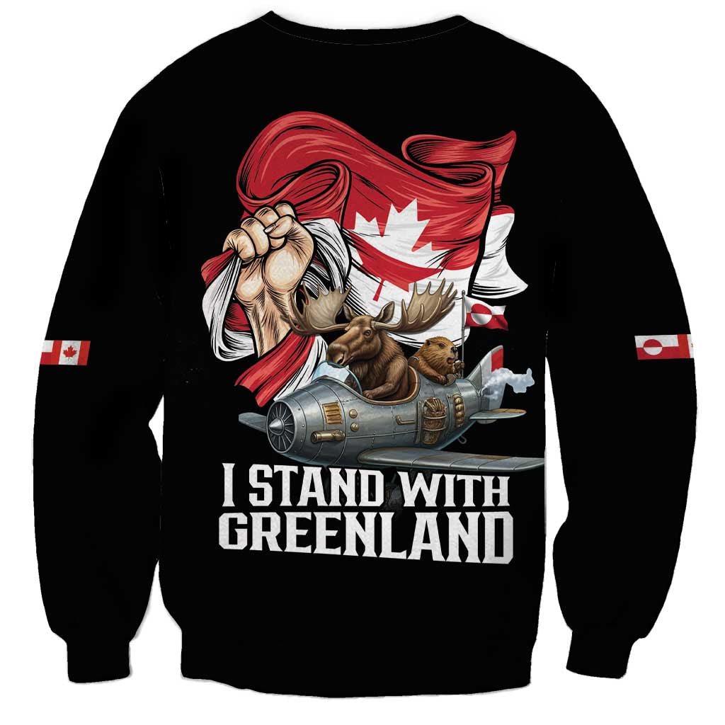 I Stand With Greenland Sweatshirt Canadian Greenland Flag