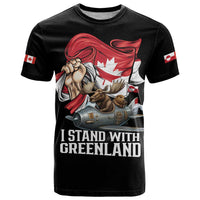 I Stand With Greenland T Shirt Canadian Greenland Flag