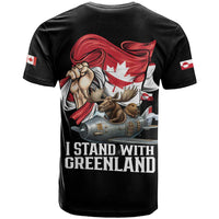 I Stand With Greenland T Shirt Canadian Greenland Flag