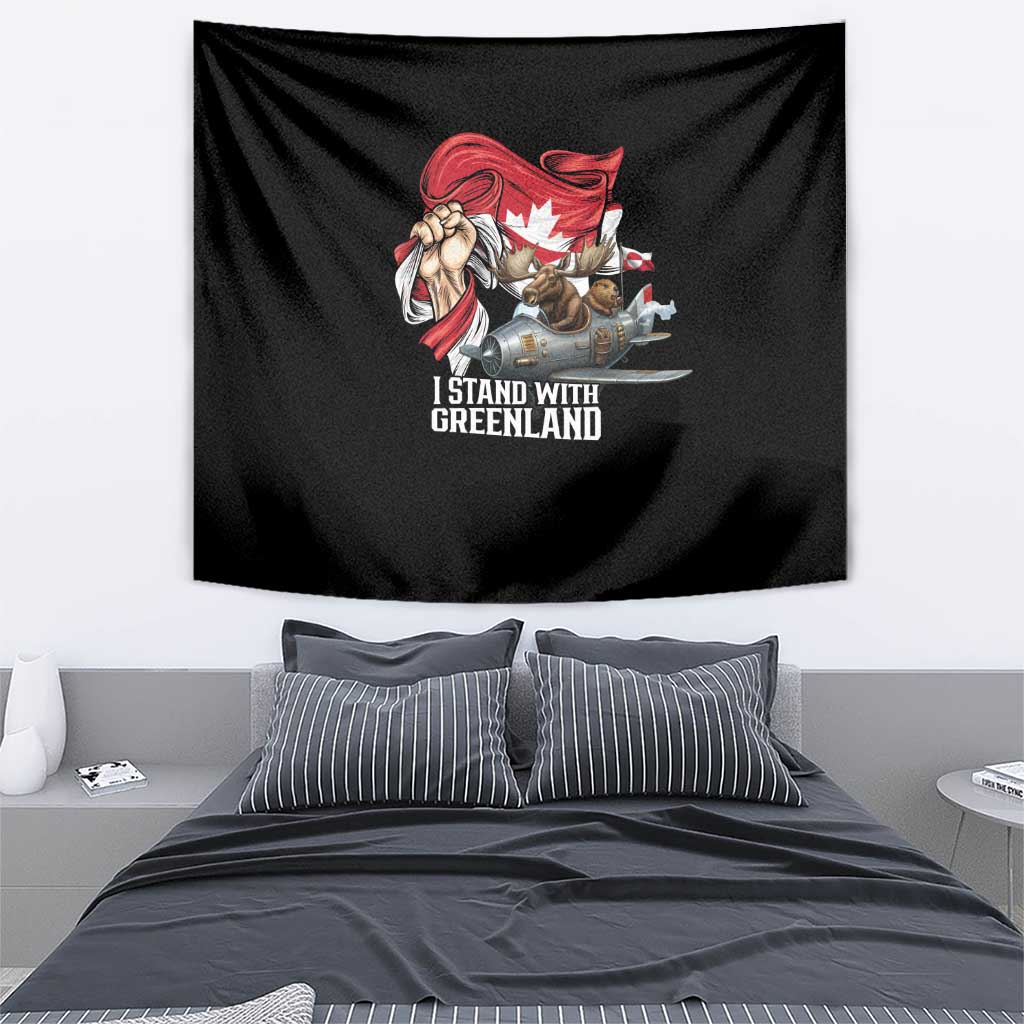 I Stand With Greenland Tapestry Canadian Greenland Flag