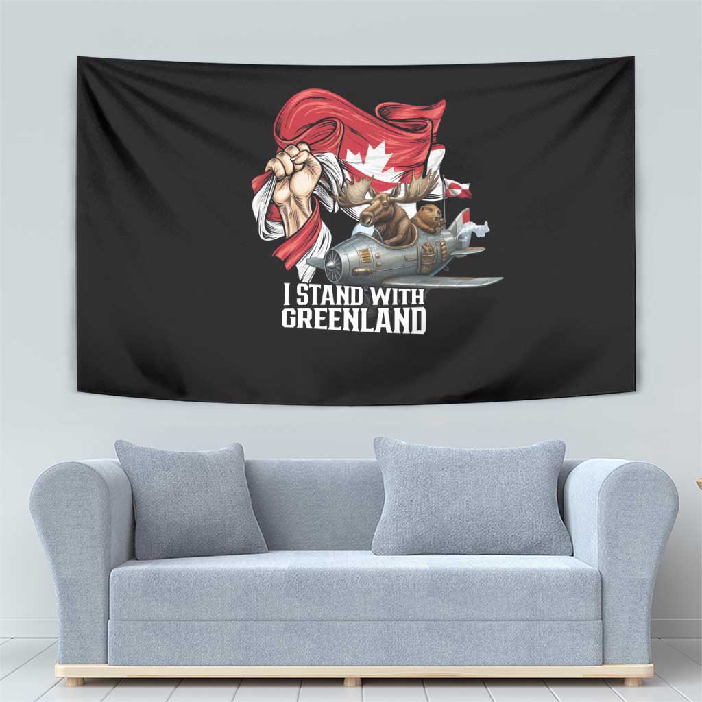 I Stand With Greenland Tapestry Canadian Greenland Flag