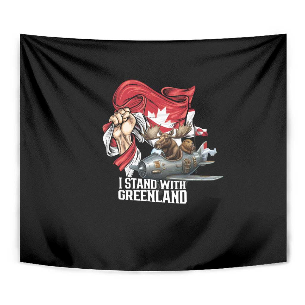 I Stand With Greenland Tapestry Canadian Greenland Flag
