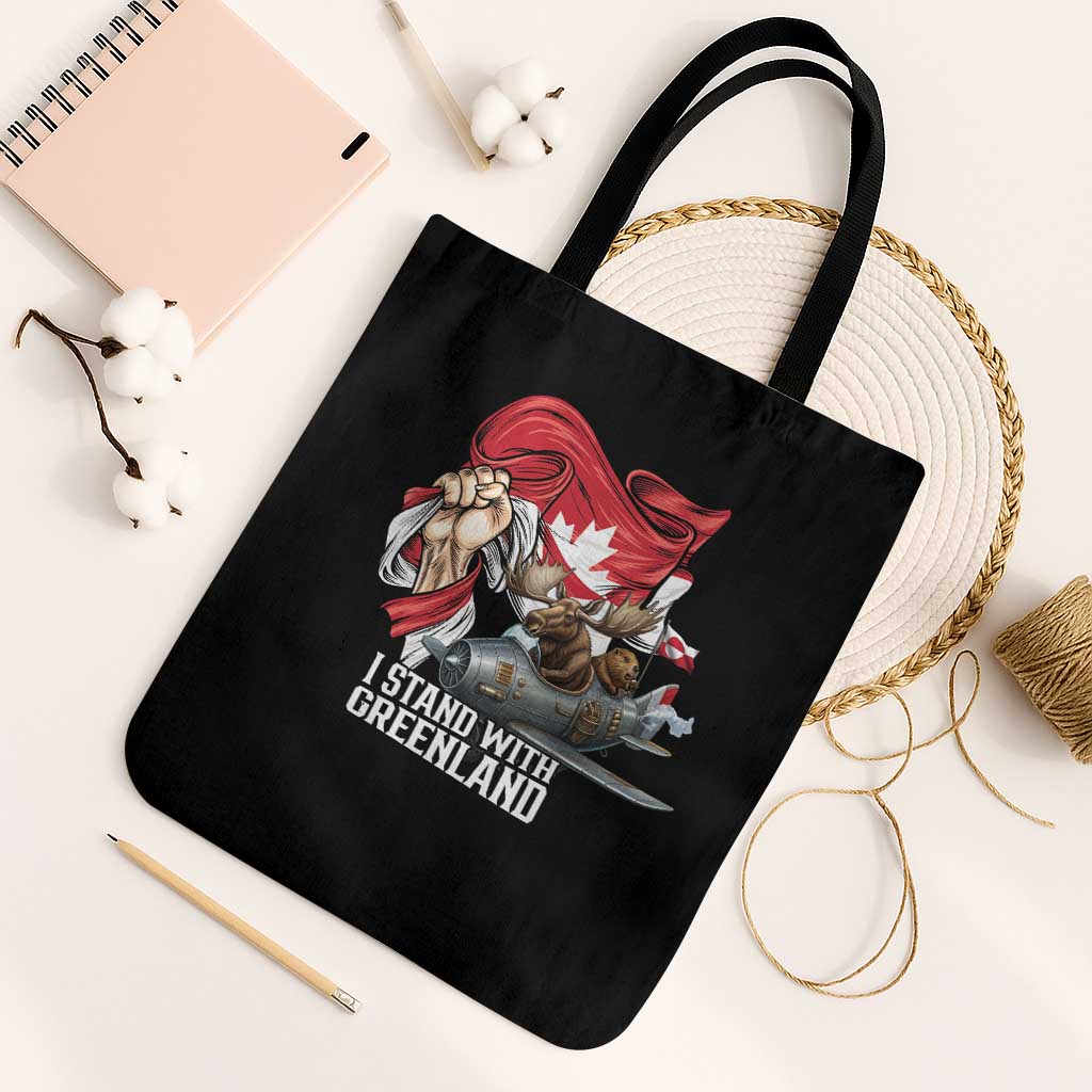 I Stand With Greenland Tote Bag Canadian Greenland Flag
