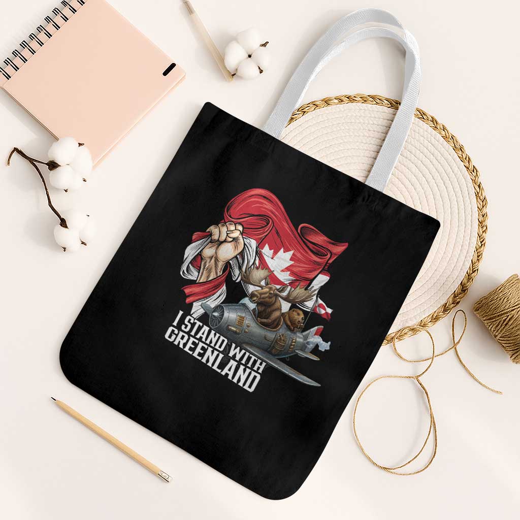 I Stand With Greenland Tote Bag Canadian Greenland Flag