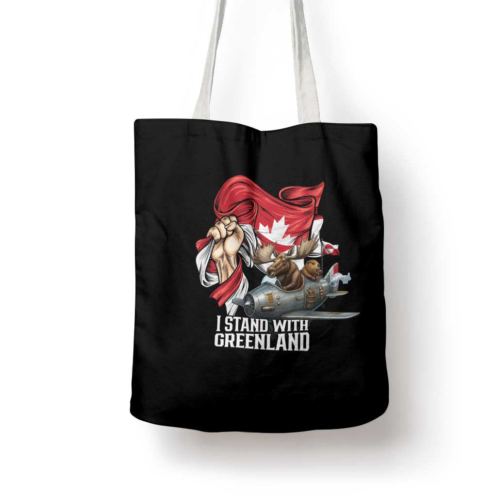 I Stand With Greenland Tote Bag Canadian Greenland Flag