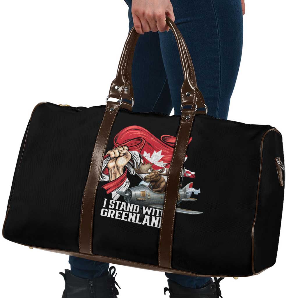 I Stand With Greenland Travel Bag Canadian Greenland Flag