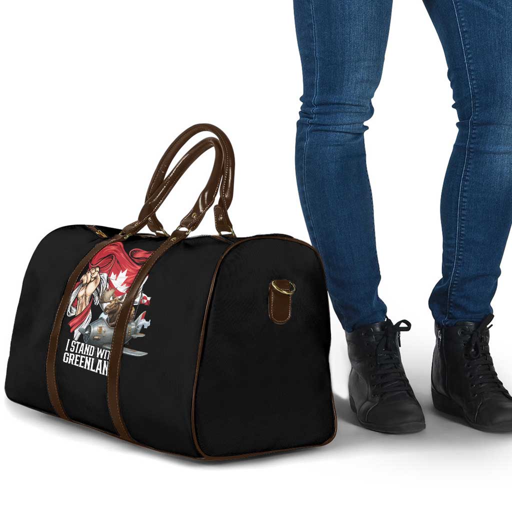 I Stand With Greenland Travel Bag Canadian Greenland Flag