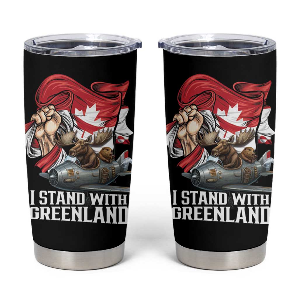 I Stand With Greenland Tumbler Cup Canadian Greenland Flag