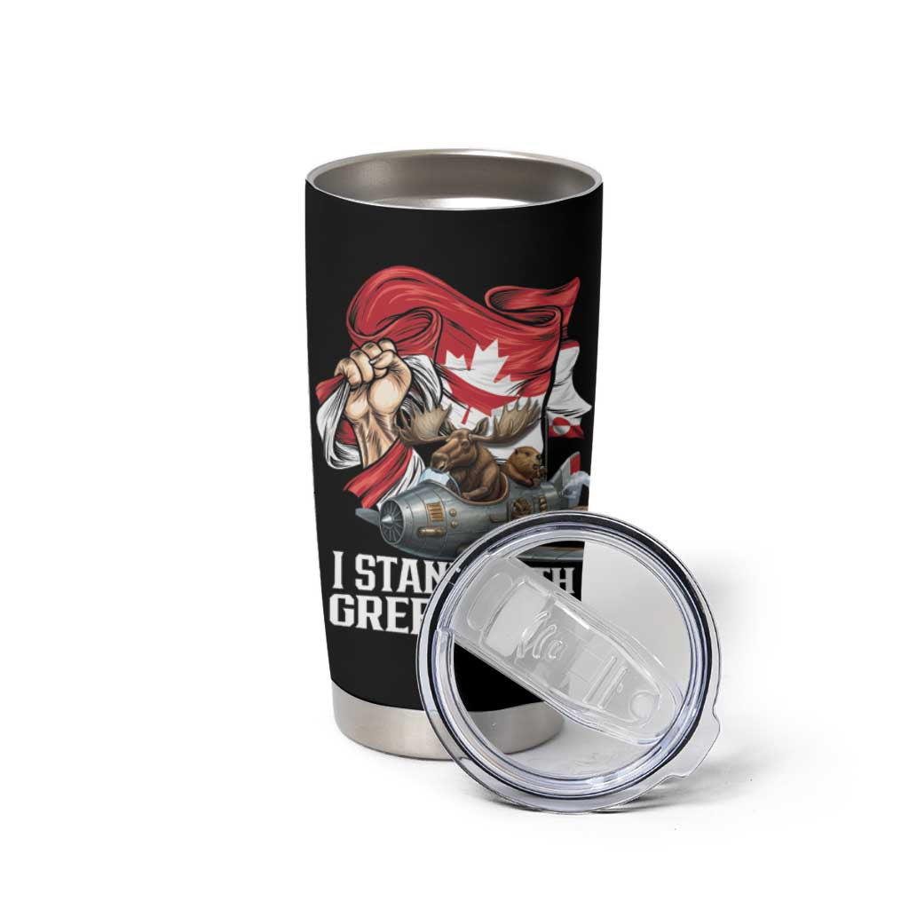 I Stand With Greenland Tumbler Cup Canadian Greenland Flag