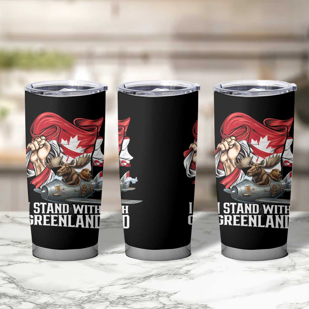 I Stand With Greenland Tumbler Cup Canadian Greenland Flag