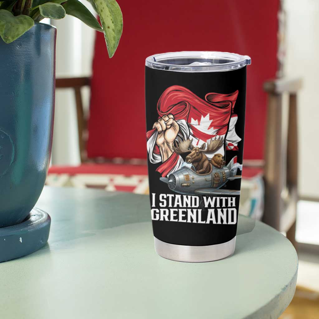 I Stand With Greenland Tumbler Cup Canadian Greenland Flag