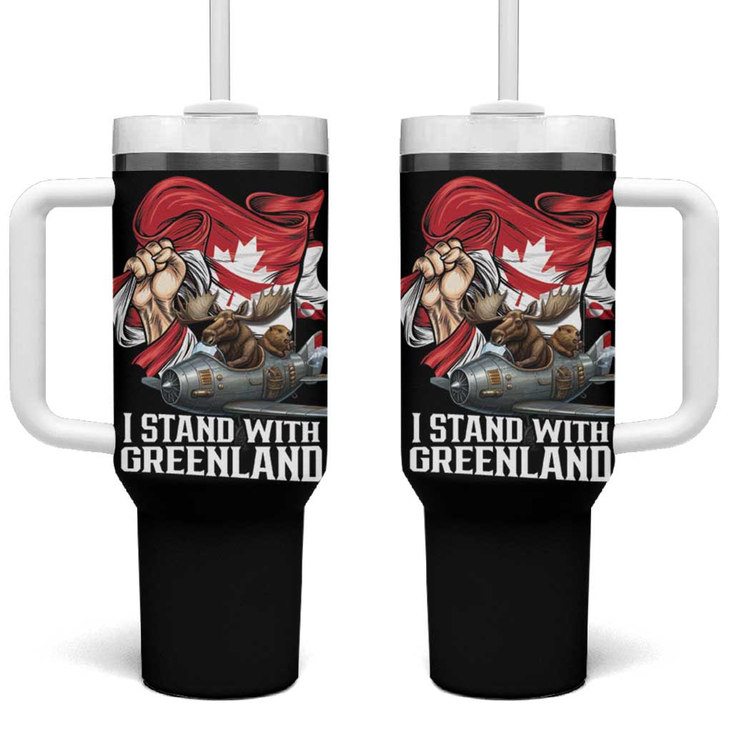 I Stand With Greenland Tumbler With Handle Canadian Greenland Flag