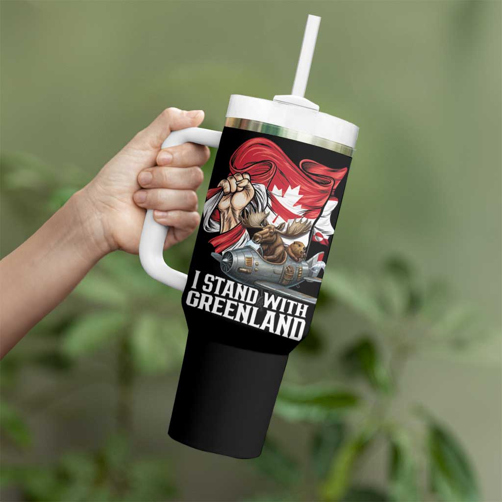 I Stand With Greenland Tumbler With Handle Canadian Greenland Flag