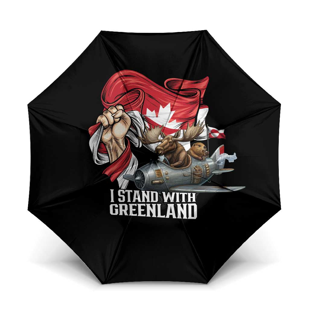 I Stand With Greenland Umbrella Canadian Greenland Flag