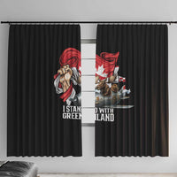 I Stand With Greenland Window Curtain Canadian Greenland Flag