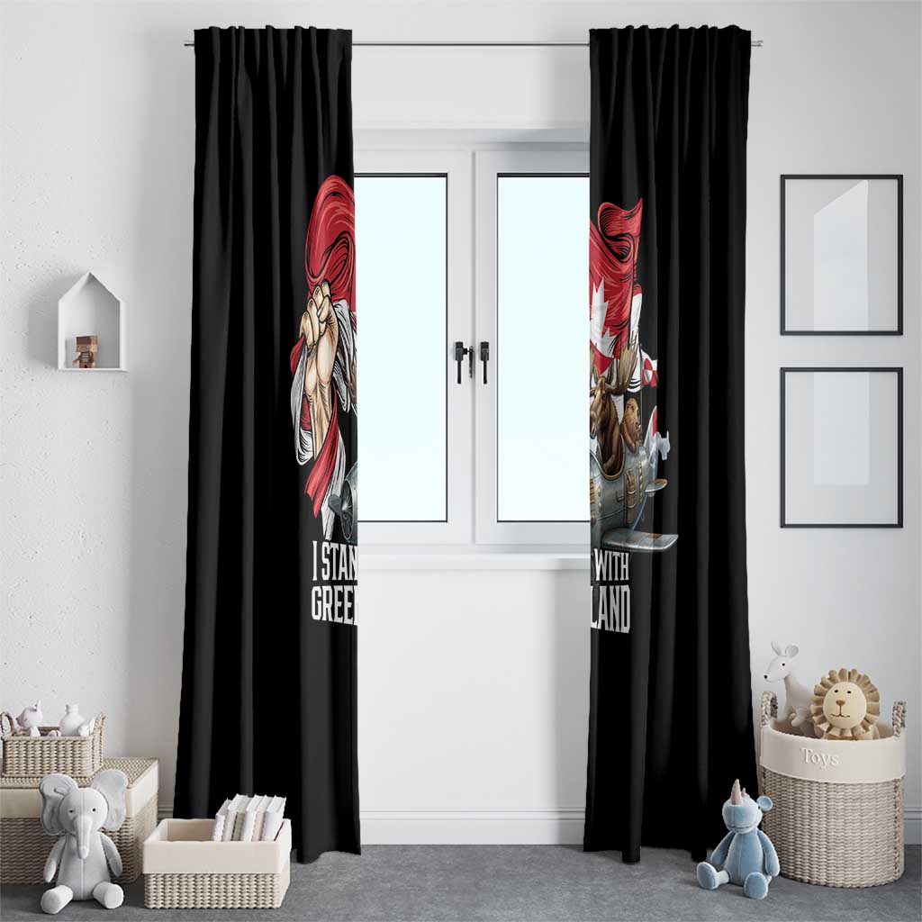 I Stand With Greenland Window Curtain Canadian Greenland Flag