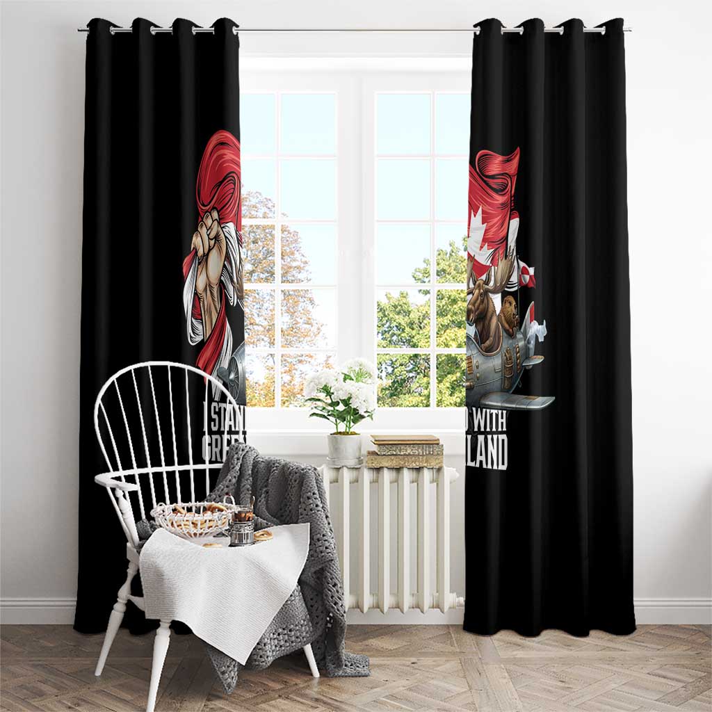 I Stand With Greenland Window Curtain Canadian Greenland Flag