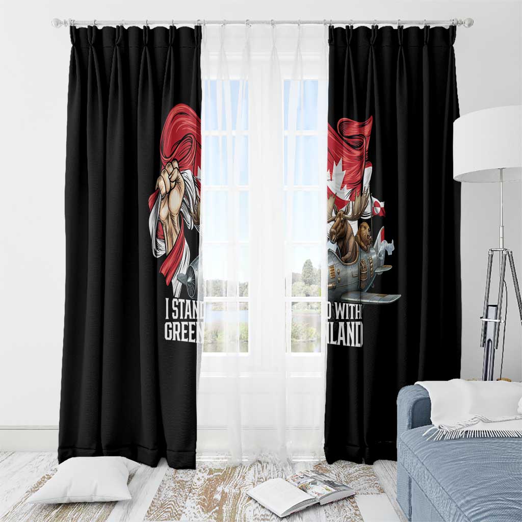 I Stand With Greenland Window Curtain Canadian Greenland Flag