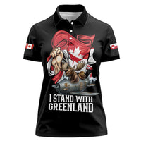 I Stand With Greenland Women Polo Shirt Canadian Greenland Flag