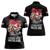 I Stand With Greenland Women Polo Shirt Canadian Greenland Flag