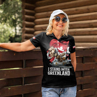 I Stand With Greenland Women Polo Shirt Canadian Greenland Flag