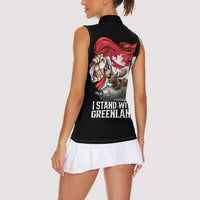 I Stand With Greenland Women Sleeveless Polo Shirt Canadian Greenland Flag