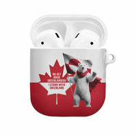 I Stand With Greenland AirPods Case Red and White Side by Side