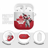 I Stand With Greenland AirPods Case Red and White Side by Side