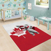 I Stand With Greenland Area Rug Red and White Side by Side